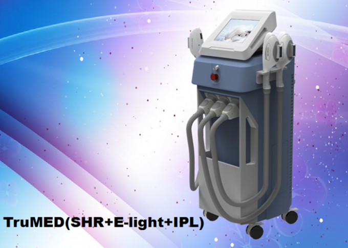 SHR Hair Removal Machine 3500W Vertical 3Handles, TruMED(SHR+IPL+Nd:Yag)