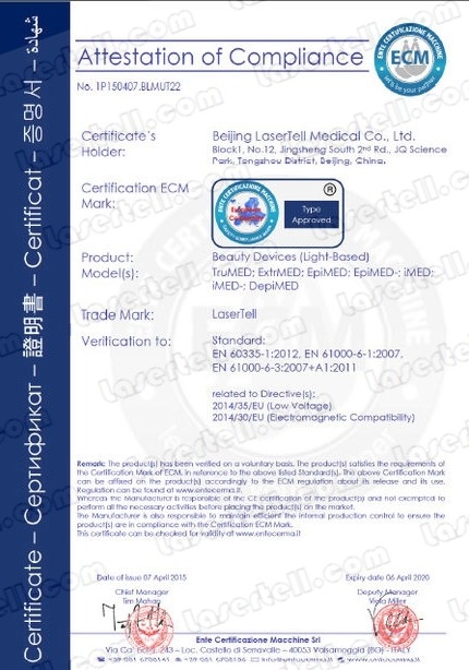 China Beijing LaserTell Medical Co., Ltd. Certification